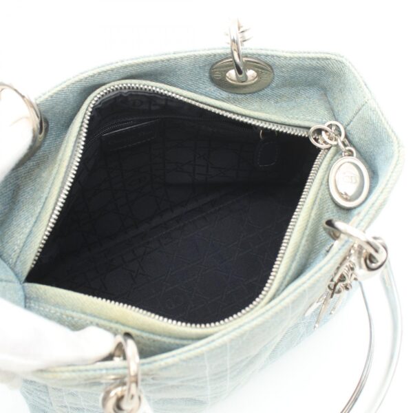 2120700052975 3 Dior Dior Cannage Denim Handbag Blue Clear