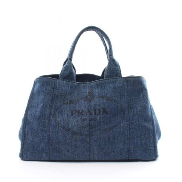 2120700073222 1 Prada Denim Canapa Tote Bag Blue