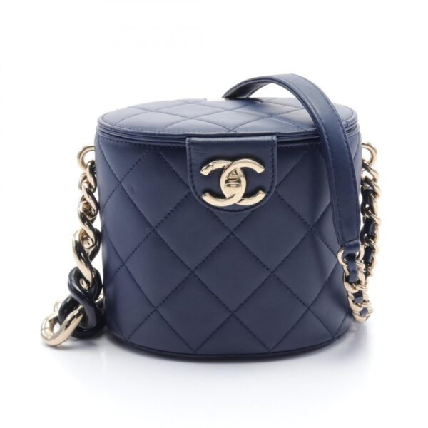 2120700079989 1 Chanel Matelasse Lambskin Shoulder Bag Blue