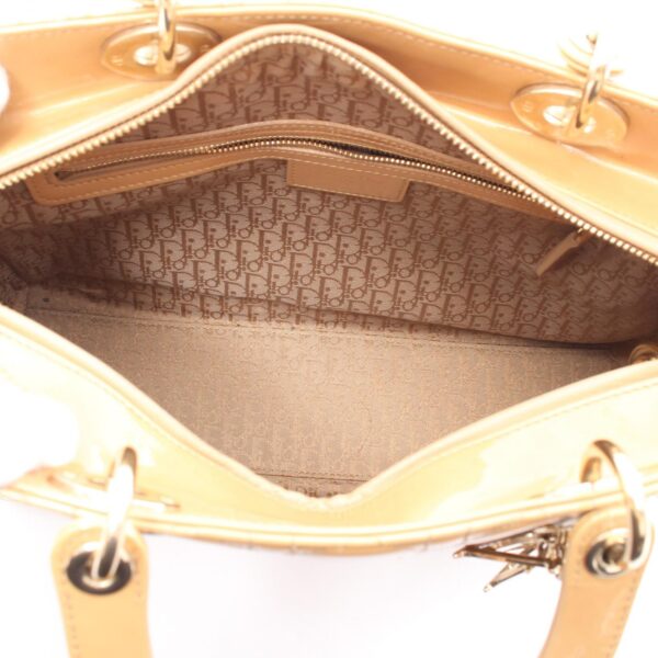 2120700081432 3 Dior Dior Cannage Patent Handbag Beige