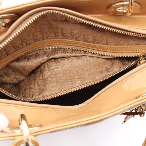 2120700081432 9 Dior Dior Cannage Patent Handbag Beige