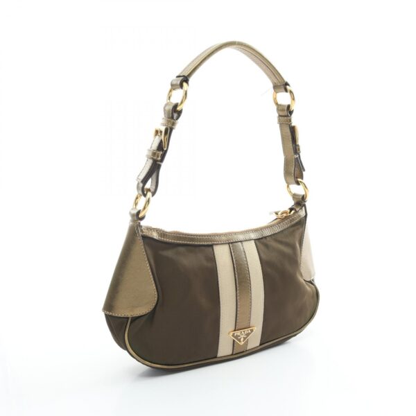 2120700130819 2 Prada Nylon Saffiano Shoulder Bag Khaki