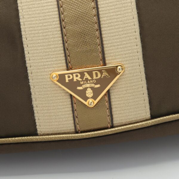 2120700130819 5 Prada Nylon Saffiano Shoulder Bag Khaki