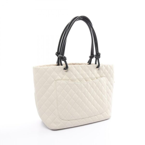 2120700137085 2 Chanel Cambon Line Large Exotic Tote Bag White Beige