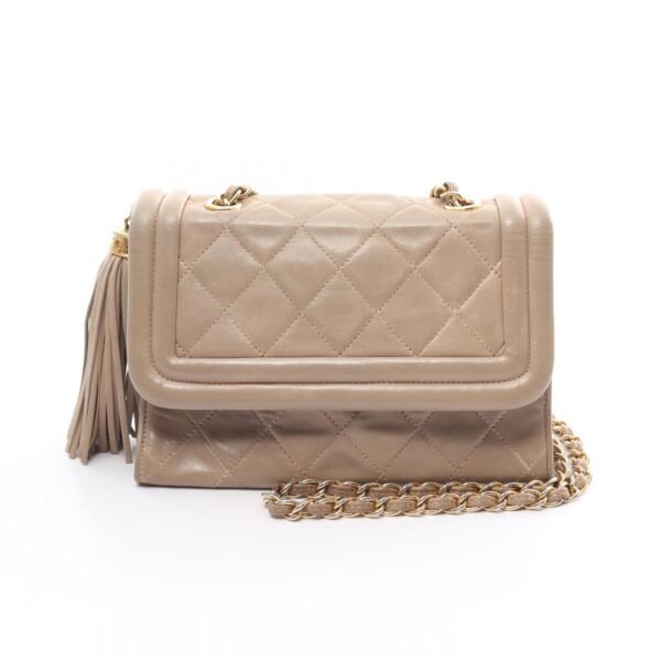 2120700137320 1 Chanel Matelasse Lambskin Shoulder Bag Beige