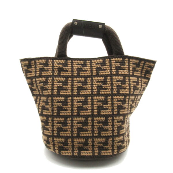 2120700138761 1 Fendi Knit Fabric Tote Bag Brown