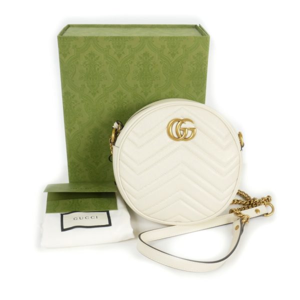 217 902406220068 7 GUCCI GG Marmont Mini Shoulder Bag Chain Bag Off White