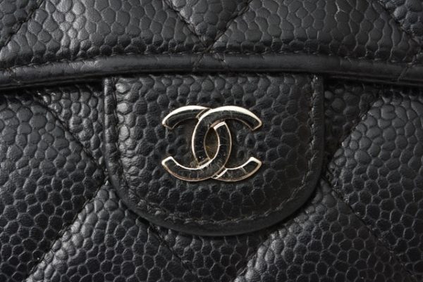 220314 805 1 ch 3 Chanel Long Wallet Caviar Skin Black