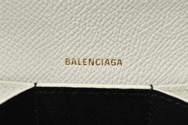 2209 779 28 ba 4 Balenciaga Ville Accordion Card Holder Coin Case White