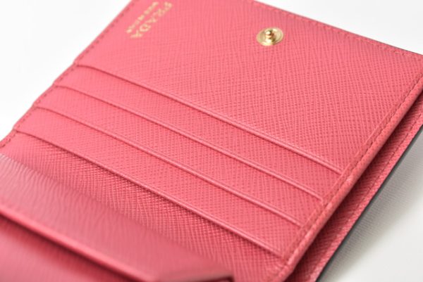 2209 779 37 p 8 Prada Wallet Folding Heart Black Fuchsia