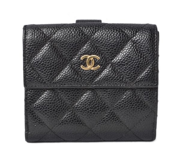 2211 168 70 ch 1 Chanel Tri FWallet Timeless Matelasse Black