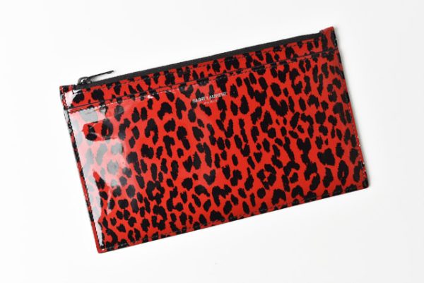 2212 232 11 ysl 2 Saint Laurent Paris Flap Pouch Leopard Red