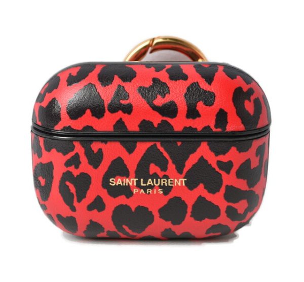 2212 232 4 ysl 1 Saint Laurent Paris AirPods Case Leopard Red