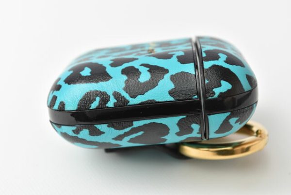 2212 232 5 ysl 4 Saint Laurent AirPods Case Leopard Pattern Blue Black