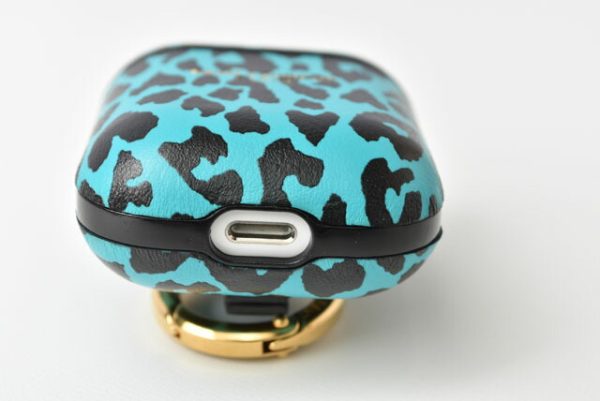 2212 232 5 ysl 5 Saint Laurent AirPods Case Leopard Pattern Blue Black