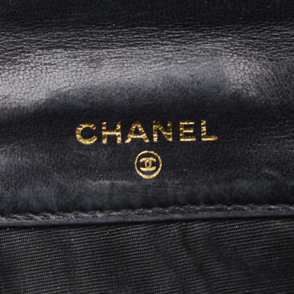 222 45352 8 CHANEL Decacoco Double Hook Wallet Black Leather