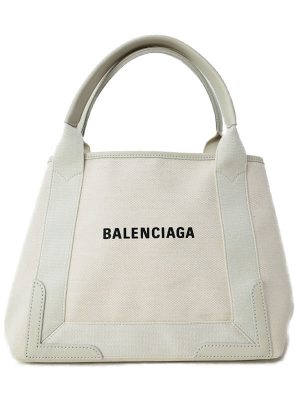 2220309620015 Balenciaga Wave XS Canvas Bucket Bag White