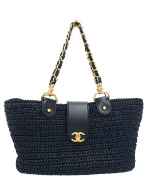 2223267470012 Chanel Coco Cocoon PM Tote Bag Nylon Green Black