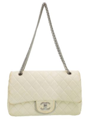 2223354140019 Chanel Punching Chain Shoulder Bag Coco Mark Lamb Leather Navy Silver Hardware