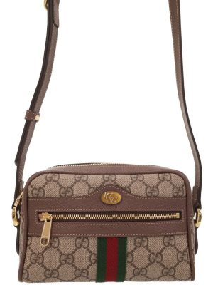 2224204400017 Fendi Zucchino Pattern Canvas Handbag Brown