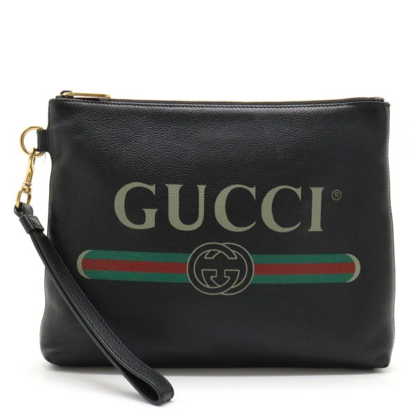 22380122 1 GUCCI Portfolio Medium Clutch Shoulder Bag Black