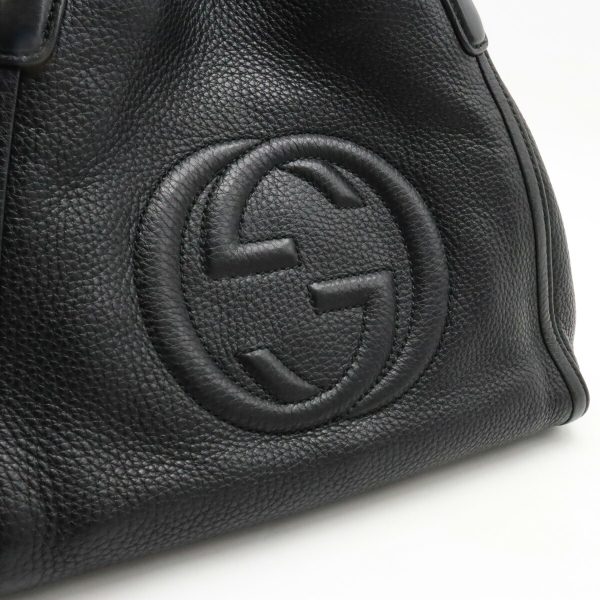 22380984 7 GUCCI Soho Interlocking GG Bag 2WAY Shoulder Bag Black