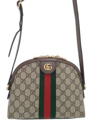 2240134200015 Gucci Balenciaga Horsebit GG Supreme Shoulder Bag Beige