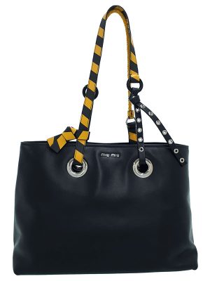 2240196860011 Miu Miu Tote Bag Black Yellow