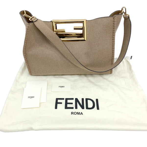 23 1899 019 Fendi Way Flannel 2WAY Shoulder Bag Handbag Brown Beige