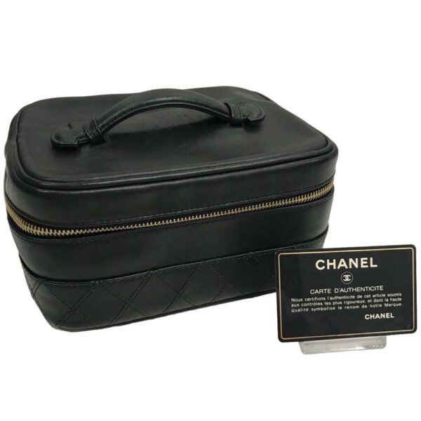 23 2494 1 Chanel Vanity Pouch Mini Bag Lambskin Black