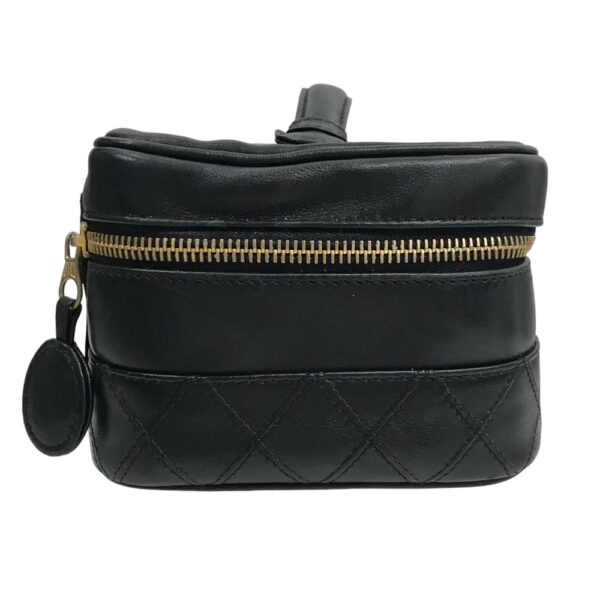 23 2494 3 Chanel Vanity Pouch Mini Bag Lambskin Black