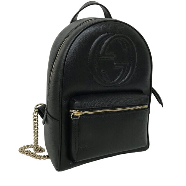 23 3436 1 Gucci Soho Interlocking G Backpack Shoulder Rucksack Black