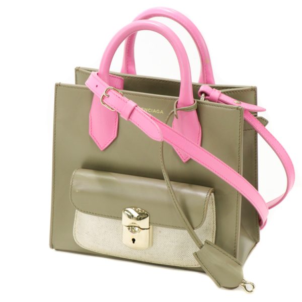 23 5636 01 Balenciaga Padlock Mini Afternoon 2WAY Shoulder Bag Pink