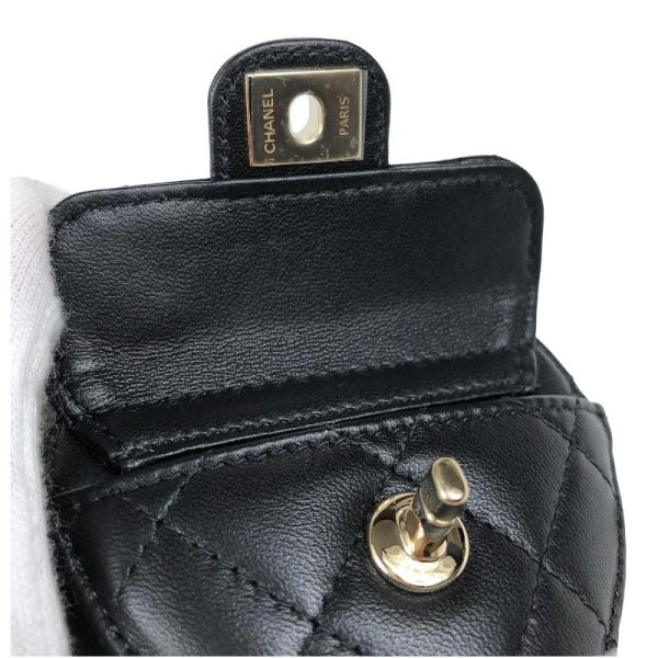 2300036658694 6 CHANEL Matelasse Heart Chain Wallet Black Lambskin Shoulder Bag