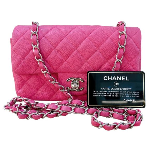 2300036907204 11 CHANEL Mini Matelasse 20 A69900 Pink Caviar Skin Shoulder Bag