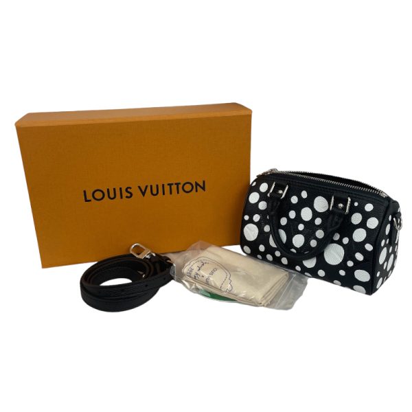 2300037074325 8 LOUIS VUITTON Nano Speedy Yayoi Kusama Black Empreinte Shoulder Bag