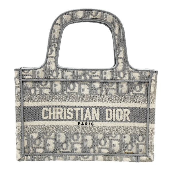 2300037074479 Christian Dior Book Tote Mini Oblique Black White Handbag