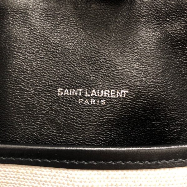 2300037244094 6 SAINT LAURENT Teddy Tote Bag Black Ivory Tote Bag