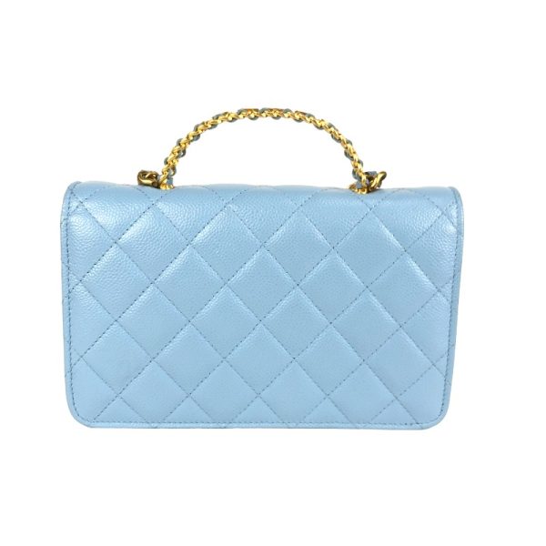 2300037247668 1 CHANEL top handle chain wallet blue shoulder bag