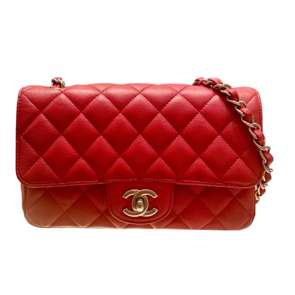 2300037271724 1 CHANEL Mini Matelasse 20 Red Caviar Skin Shoulder Bag