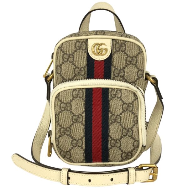 2300037303395 GUCCI Ophidia Mini Bag 671682 Beige White Shoulder Bag