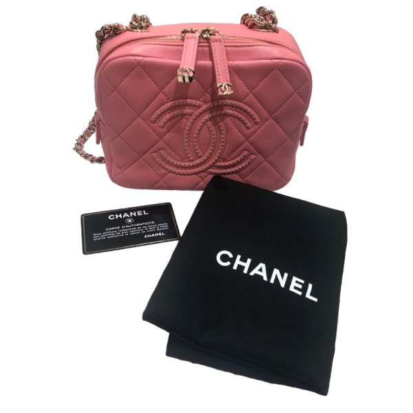 230003741078 39 CHANEL square 2WAY shoulder pink shoulder bag