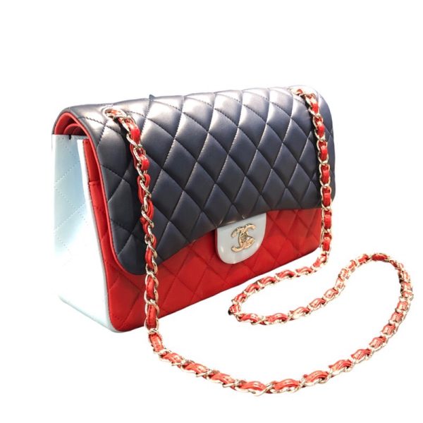 2300037589287 4 CHANEL Deca Matelasse 30 Red Blue Lambskin Shoulder Bag