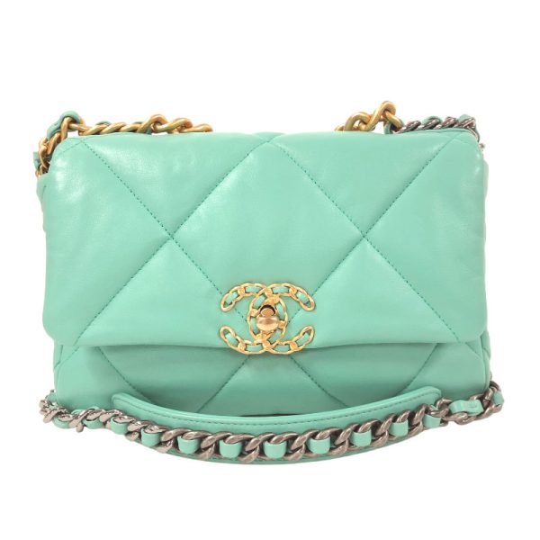 2300037605628 CHANEL Small Flap Bag Mint Green GD Lambskin Shoulder Bag