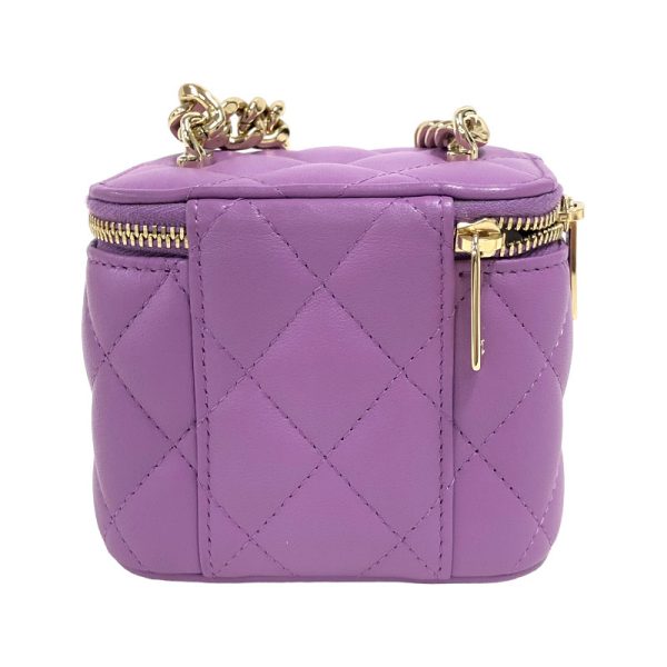 2300037608292 1 CHANEL Mini Vanity Purple Lambskin Shoulder Bag