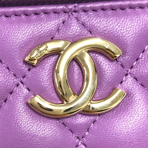 2300037608292 6 CHANEL Mini Vanity Purple Lambskin Shoulder Bag