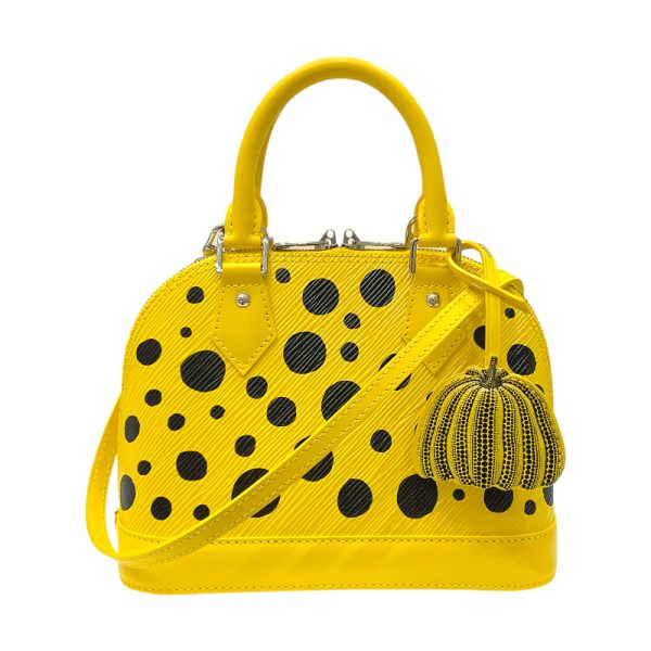 2300037659744 1 LOUIS VUITTON Alma BB Yayoi Kusama Jaune Noir Epi Handbag