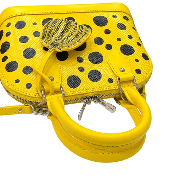 2300037659744 6 LOUIS VUITTON Alma BB Yayoi Kusama Jaune Noir Epi Handbag