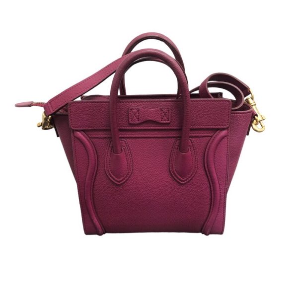 2300037677427 1 Celine Luggage Nano Shopper Plum Calfskin Handbag