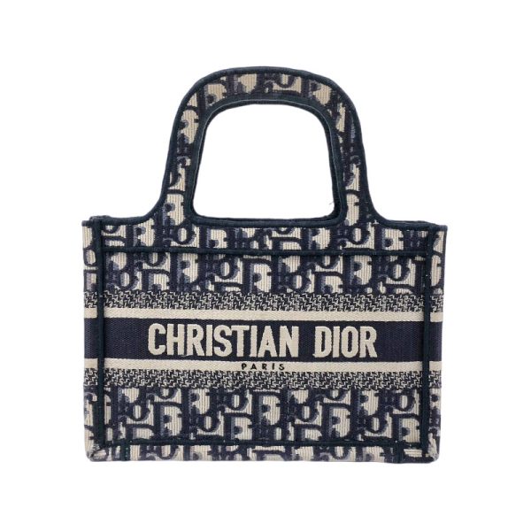 2300037739309 Christian Dior Book Tote Mini Beige Blue